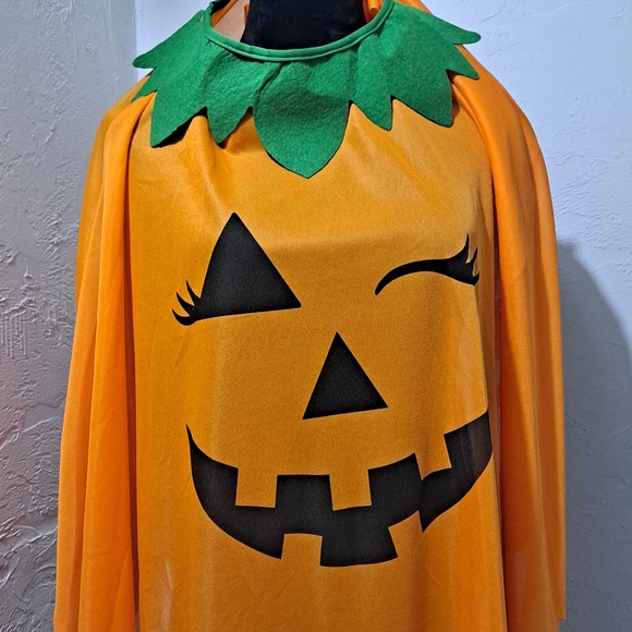 3 PCS Halloween Pumpkin Set for Women,Pumpkin Cape Costume w/ Headband & Bag - Picture 2 of 4